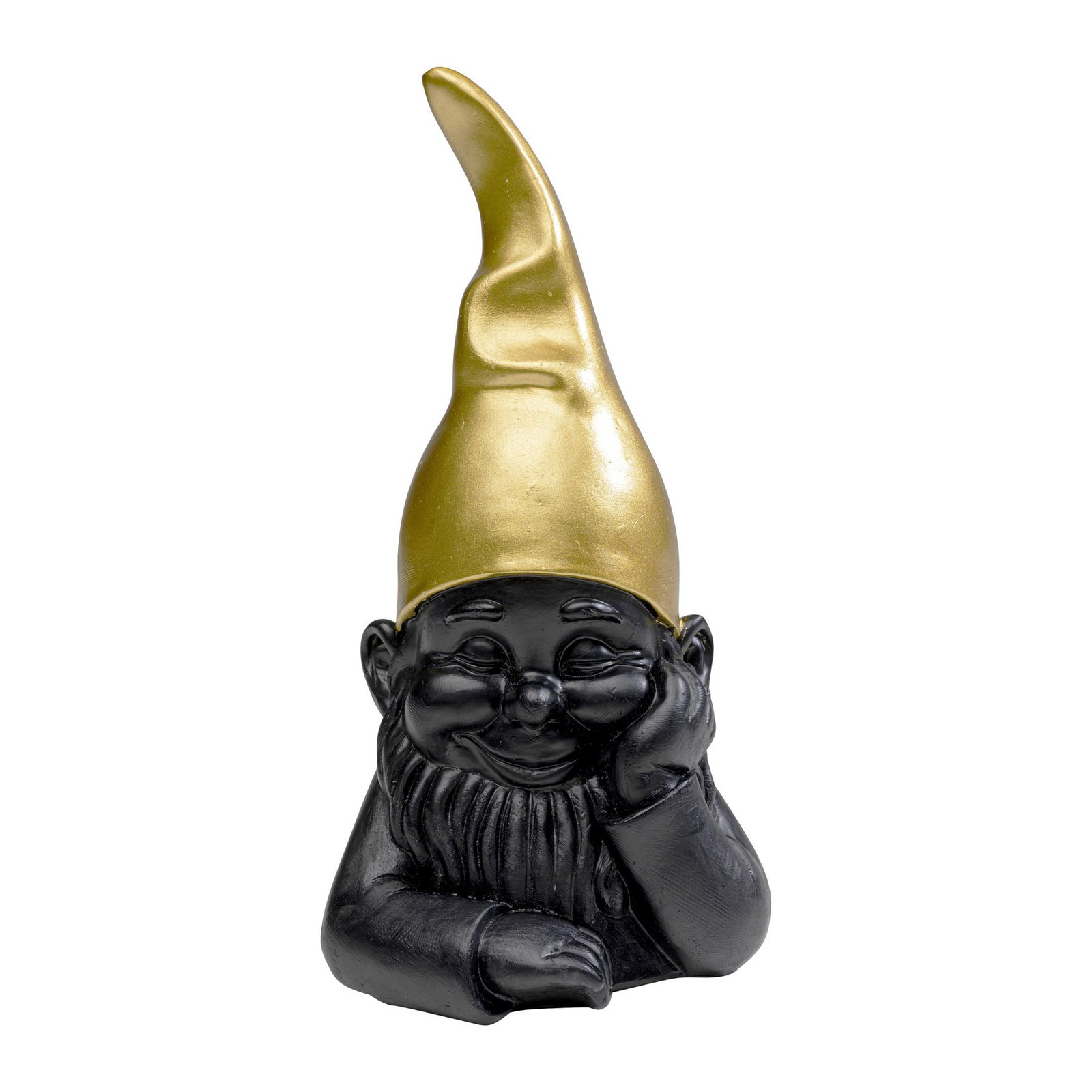 KARE Deko-Figur Zwerg, schwarz/gold, Höhe 21 cm, Polyresin