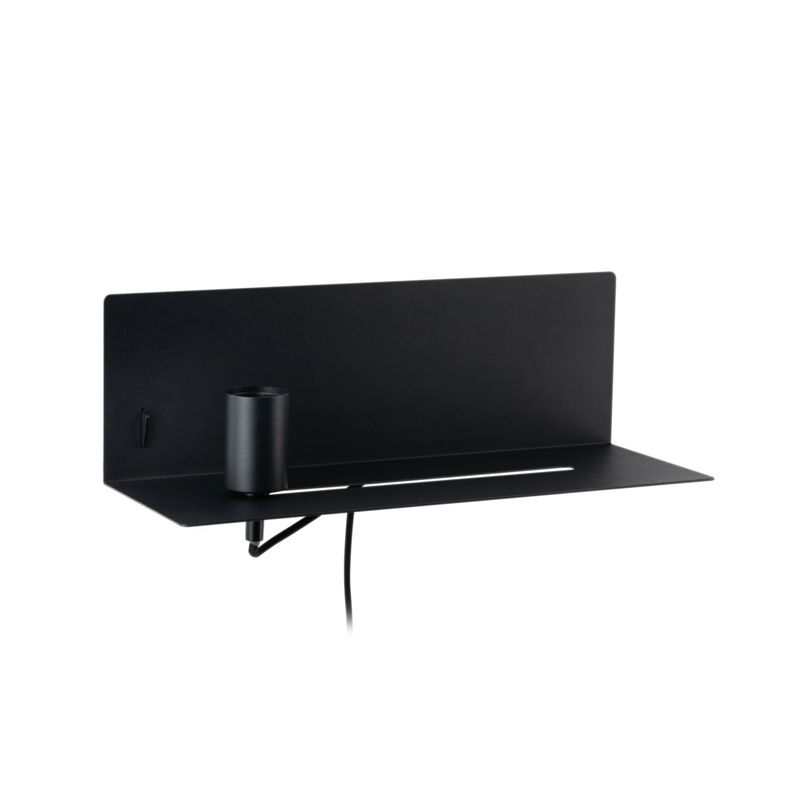 Paulmann sienas lampa Devara, melna 40 cm E27 USB ports