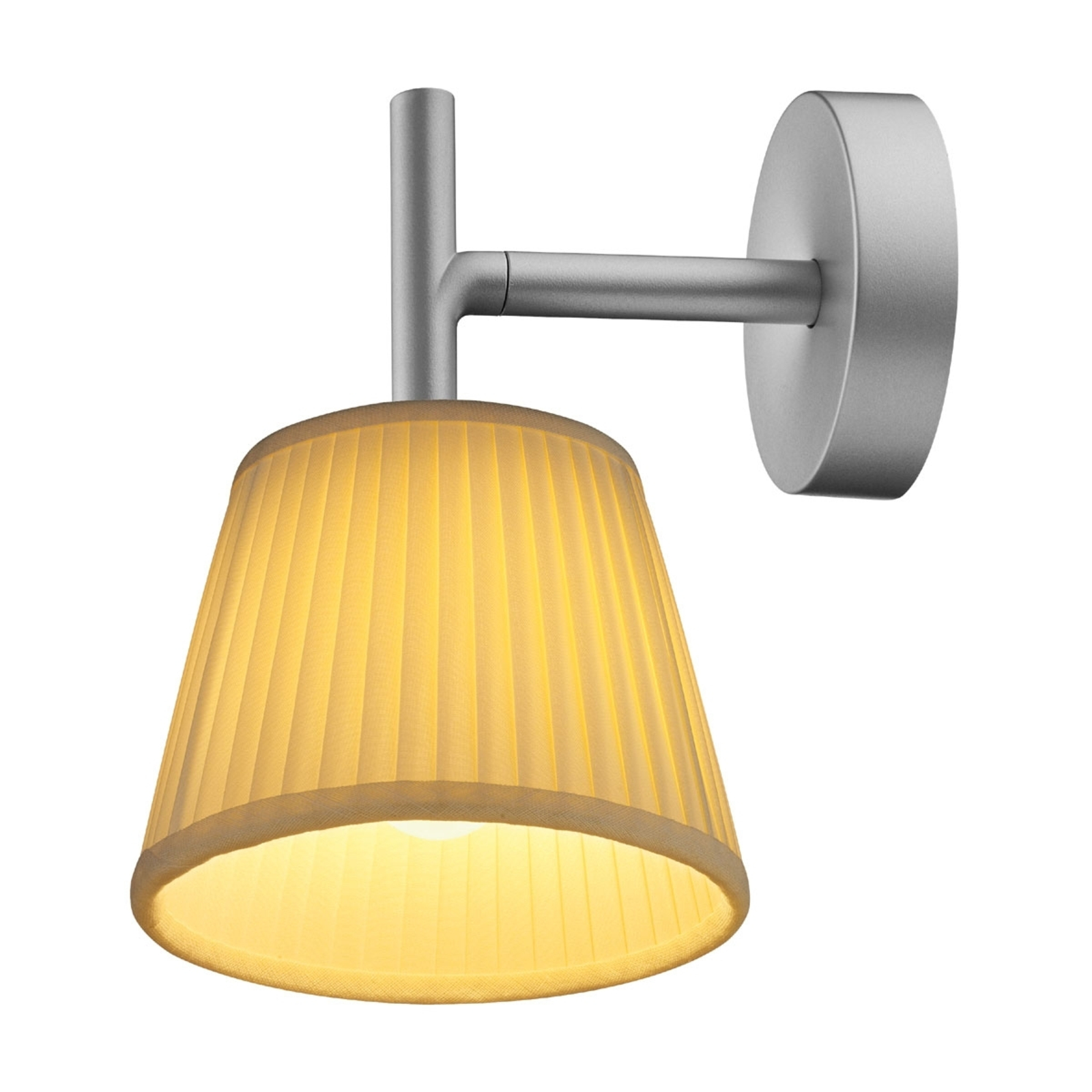 Flos Cream-coloured Romeo Babe Soft W Wall Lamp, for Living / Dining Room, Fabric, glass, aluminium, steel, G9, 33 W, energy efficiency: A++, W: 11 cm, H: 17 cm
