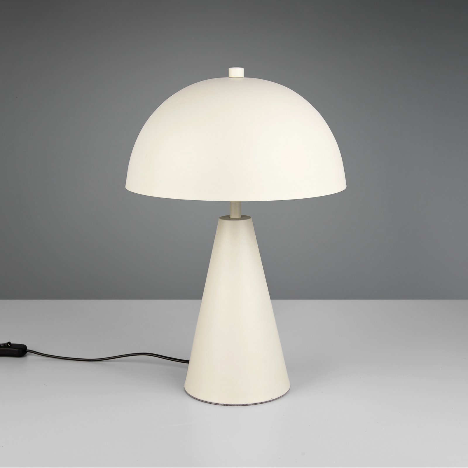 Lampe à poser Alfie, gris clair mat, métal, E27