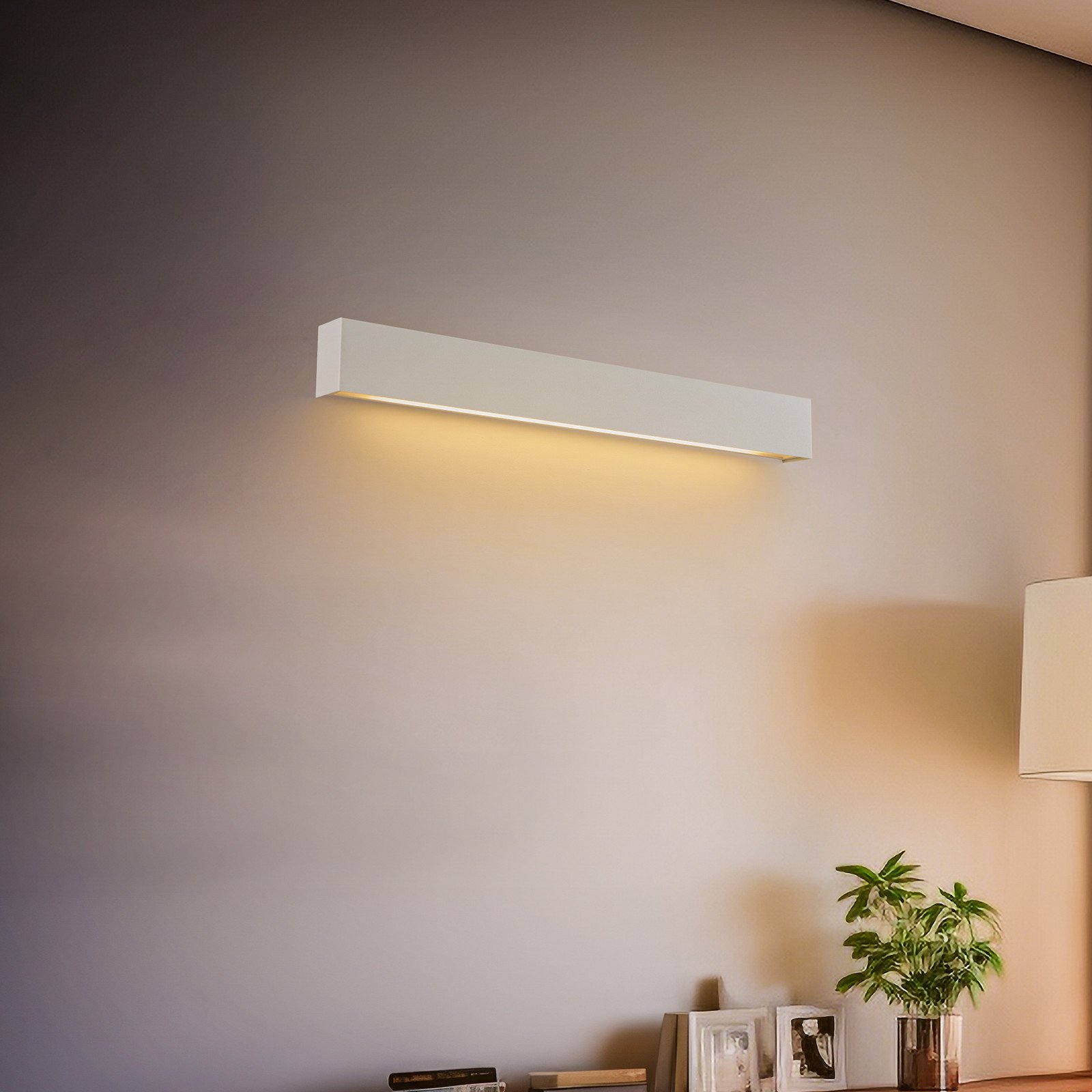 Euluna Aplică de perete Straight S 62 cm alb - Camera de zi / sufragerie - Modern - Metal