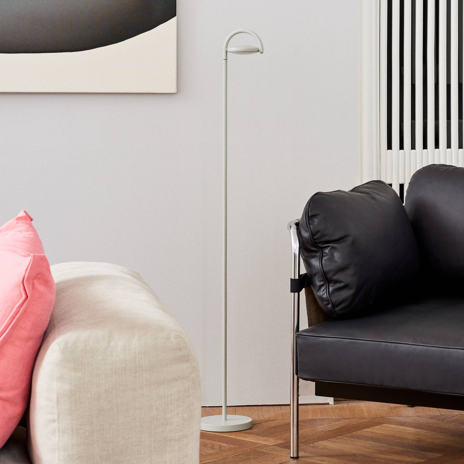 HAY Marselis lampa stojąca LED regulowana, szara