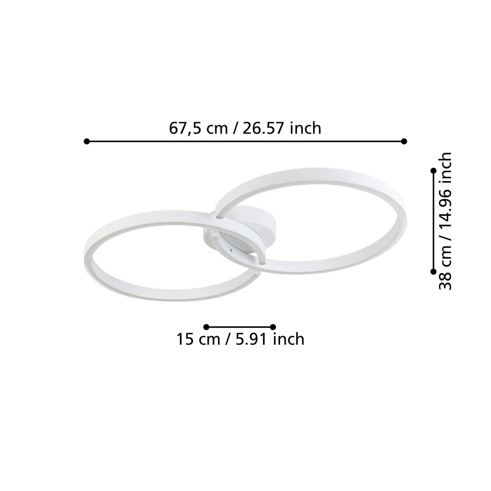 Lampa sufitowa LED Armandolo, biała, długość 67 cm, CCT, RGB