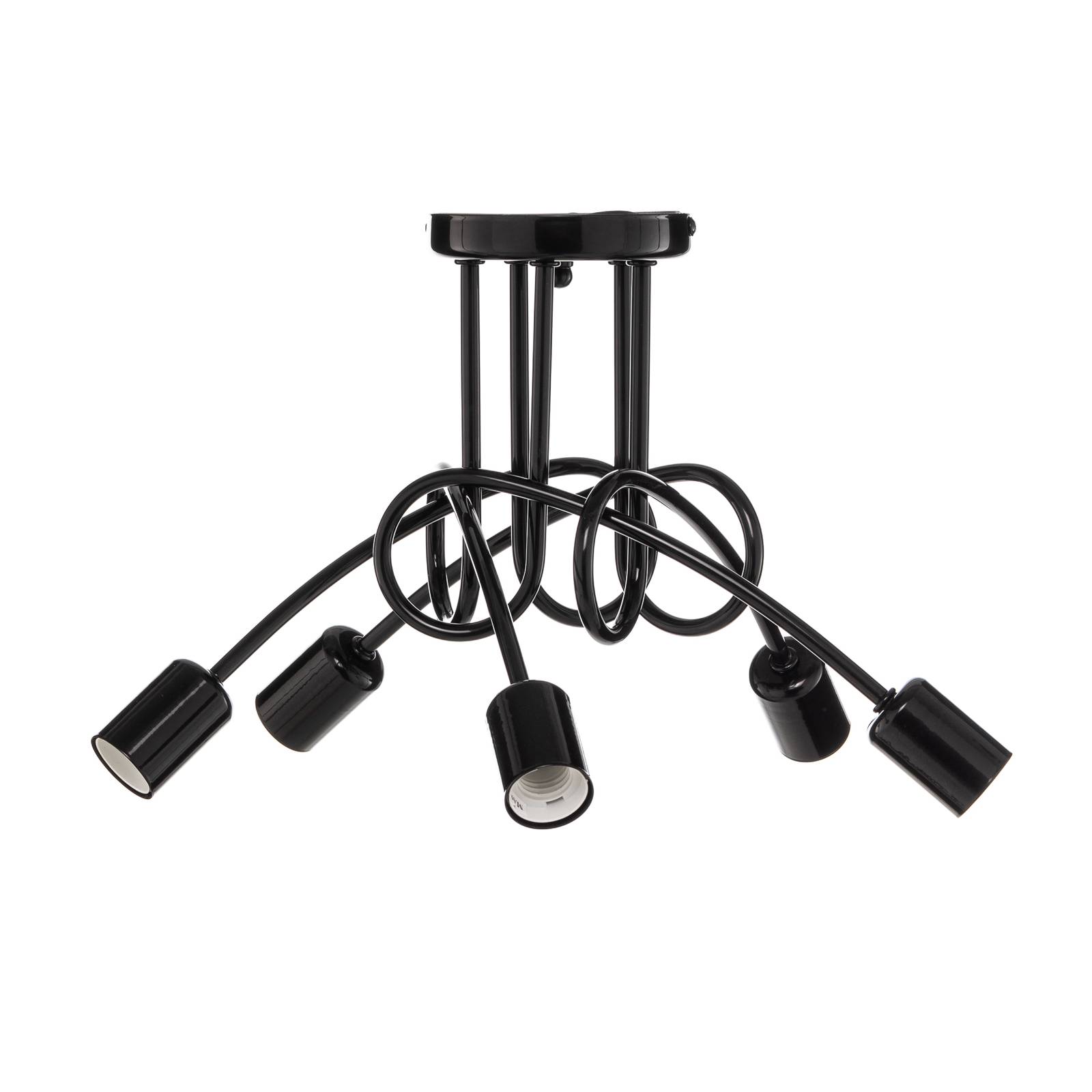 Lampa sufitowa Joiy, krzyżowa, 5-punktowa, czarna