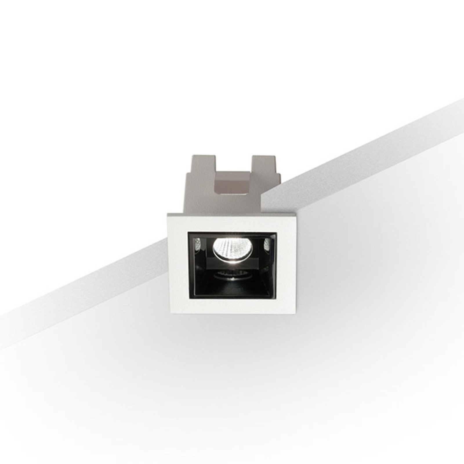 Zapustené LED svietidlo Sound 1 30° s rámom, biele