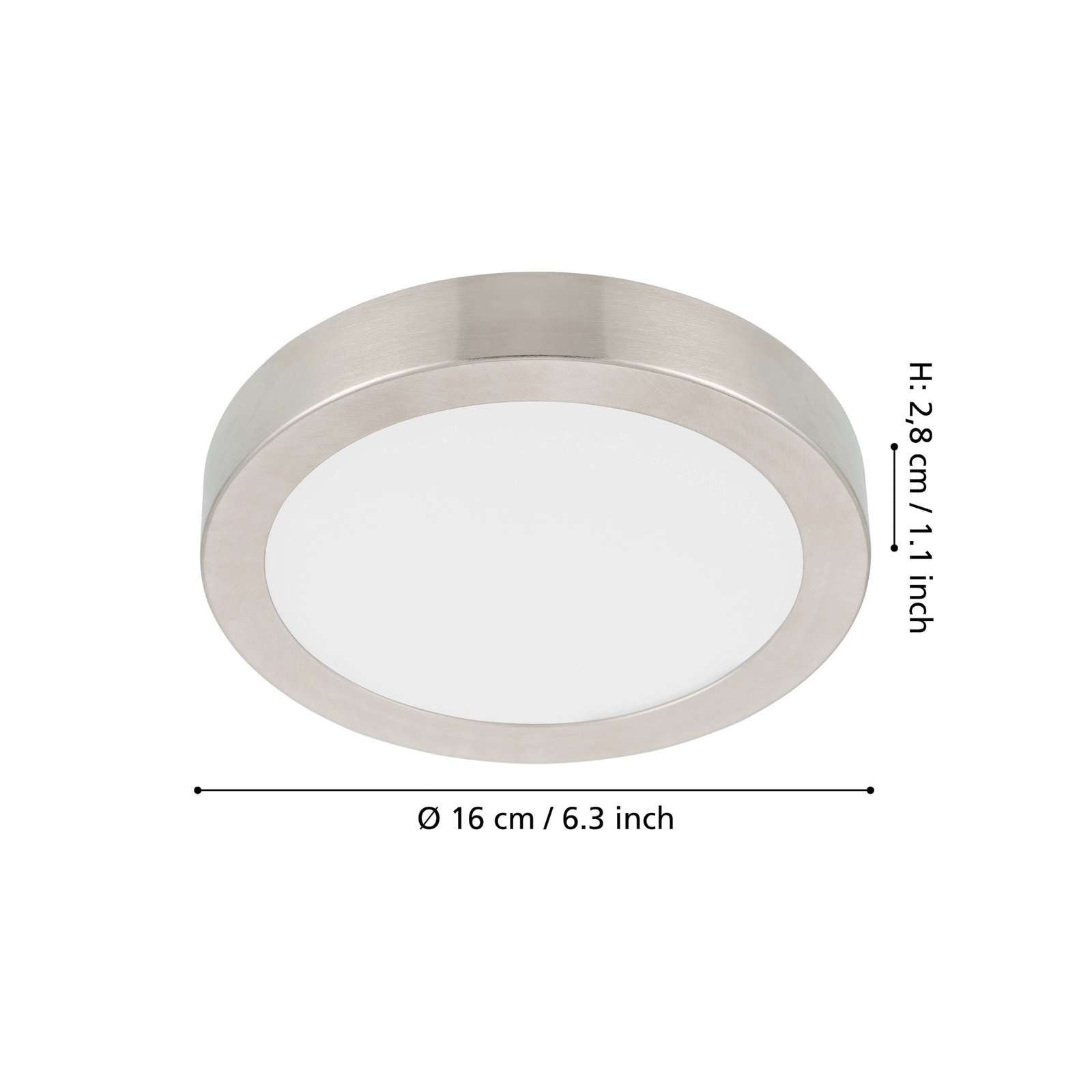 LED surface-mounted panel Fueva 5 IP20 830 nickel Ø16cm