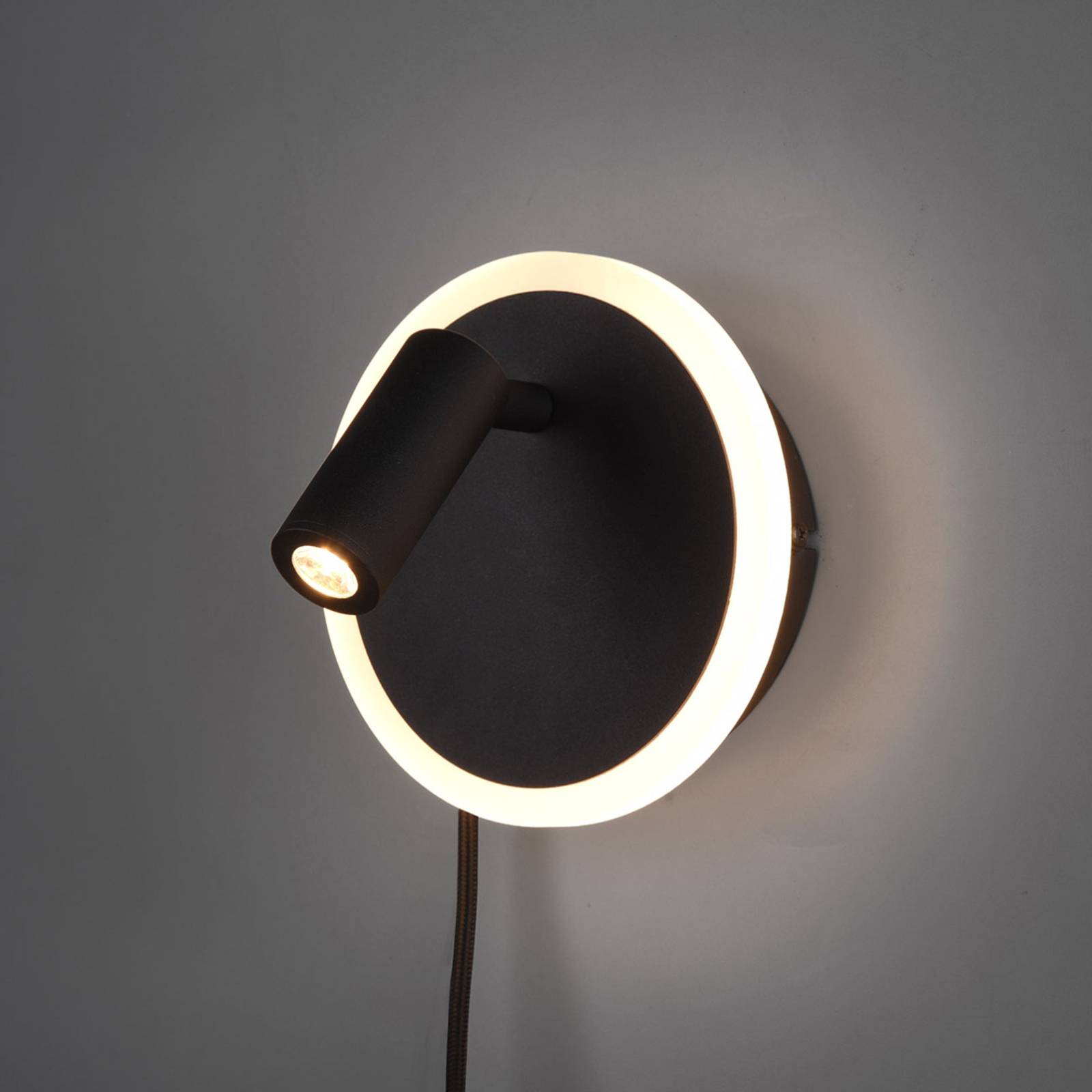 LED wandlamp Jordan, 2-lamps, zwart