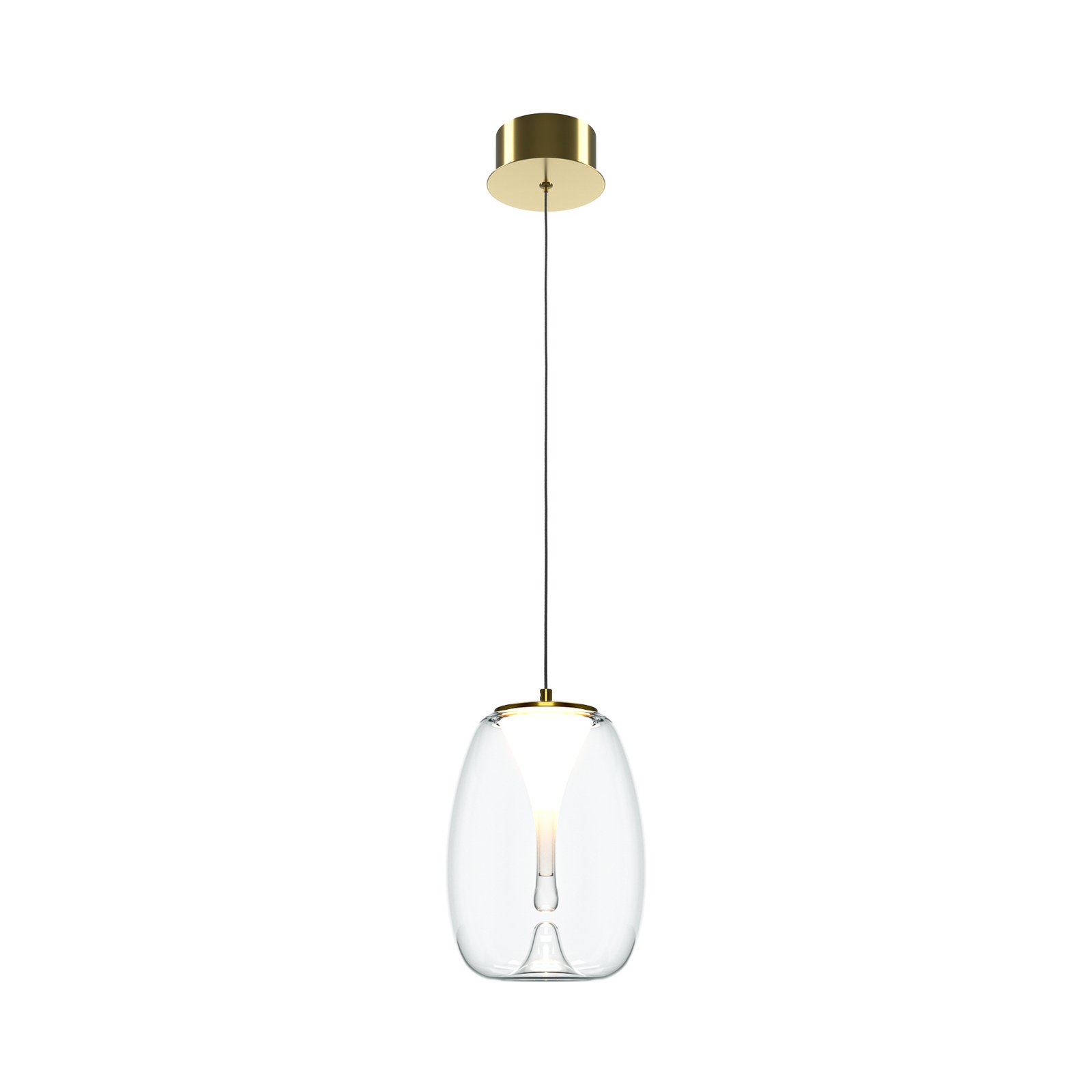 Maytoni Suspension LED Splash, transparent, Ø 20 cm, verre