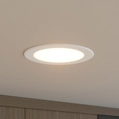 Prios foco empotrable LED Rida, blanco. Ø 15 cm, CCT, IP44