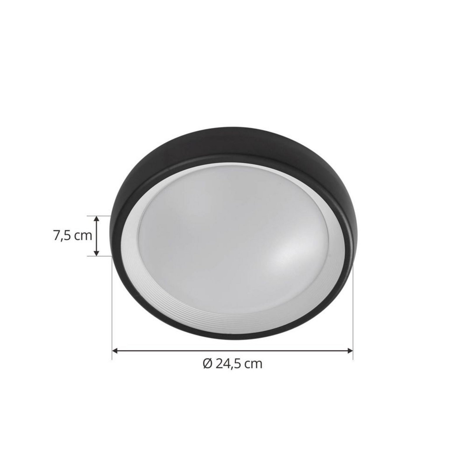 Niniel Round LED Plafonieră Exterior Black/White - Lindby