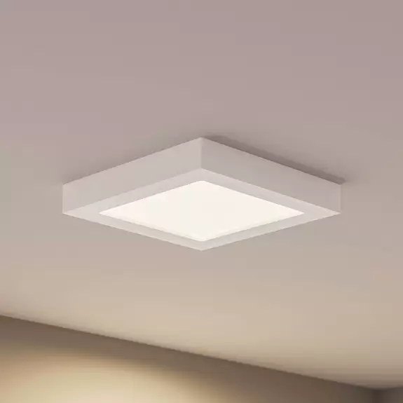 Lampenwelt Prios LED-Deckenleuchte Alette, weiß, 22,7 cm 24W, dimmbar