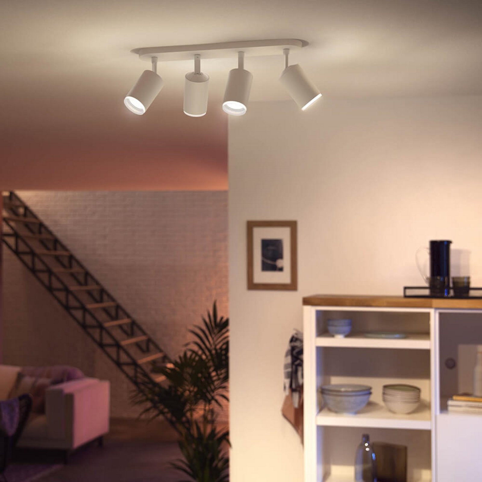 Fugato Spot 4 Plafonieră Bluetooth White/Color Amb. White - Philips Hue