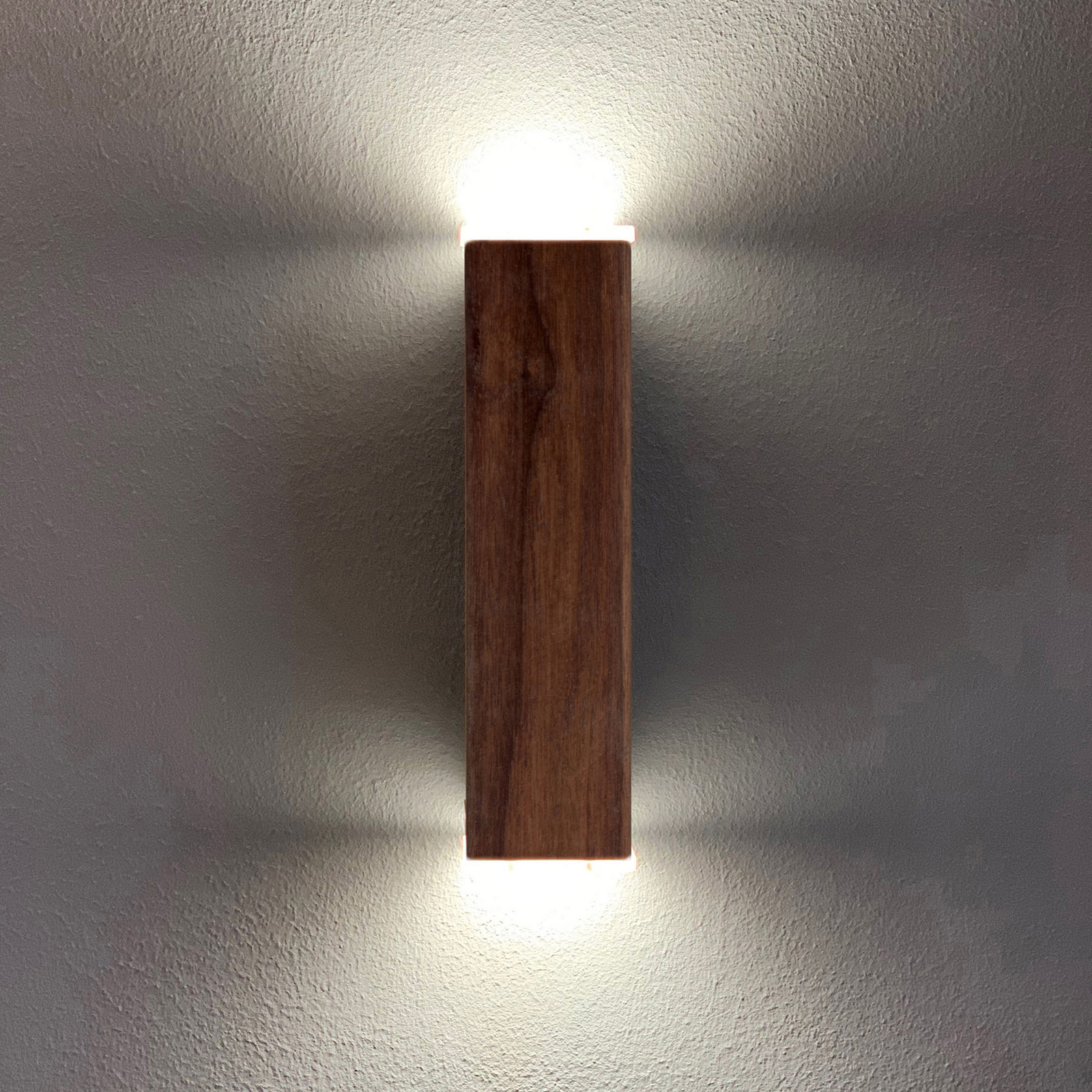 HerzBlut Leonora LED wall lamp up/down walnut, for Living / Dining Room, solid wood, metal, plastic, 3 W, energy efficiency: A+, W: 6 cm, H: 21 cm