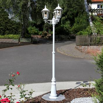 White lamp post Lieva, 3-bulb