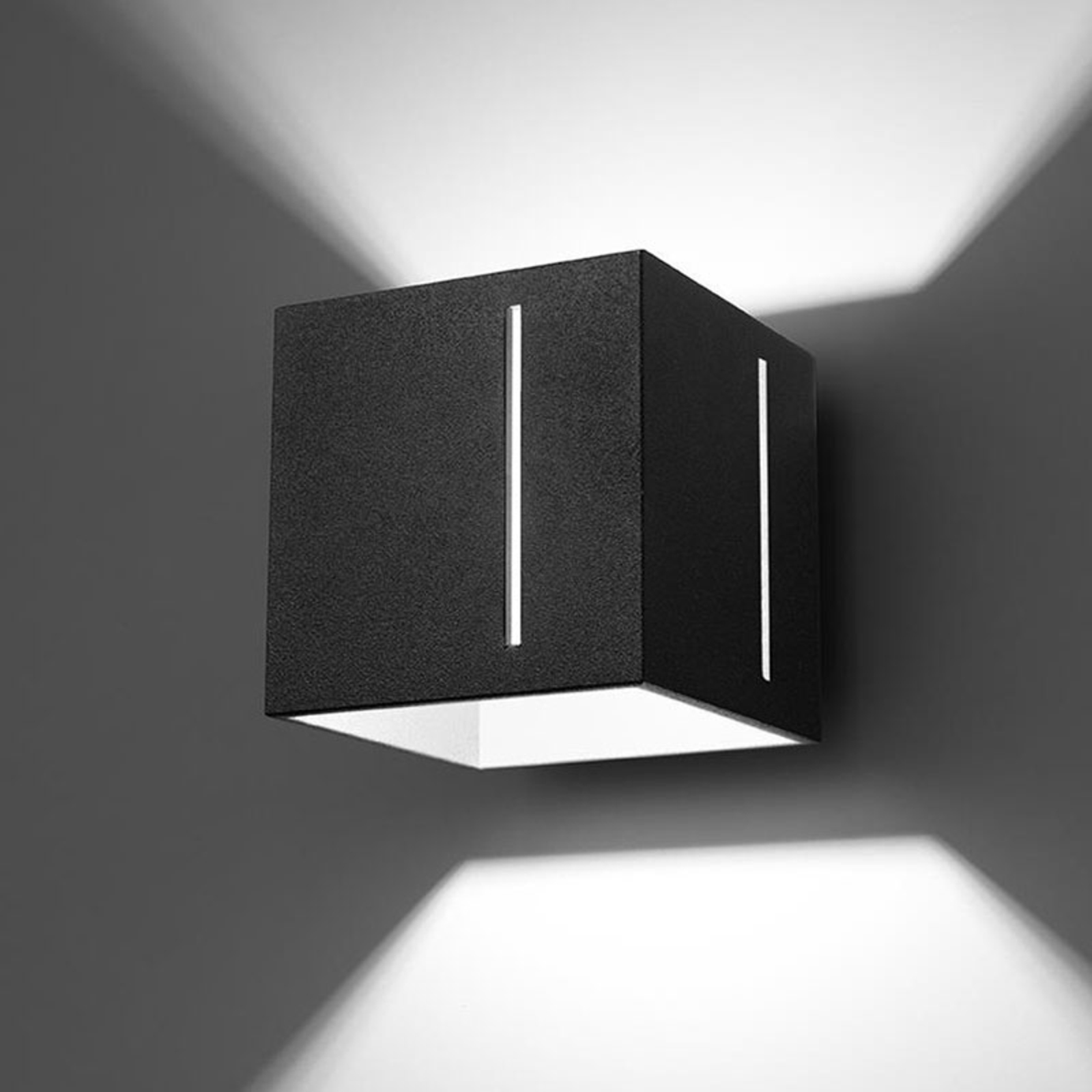 Topic wall light up/down, aluminium, black