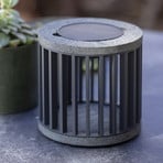 Les Jardins Lámpara de mesa solar LED Halo, gris, aluminio/granito