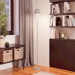 Mannera-L LED rechargeable patio lamp, grey, height 140 cm, metal