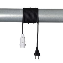 E14 portalámpara Lacy con cable, blanco y negro