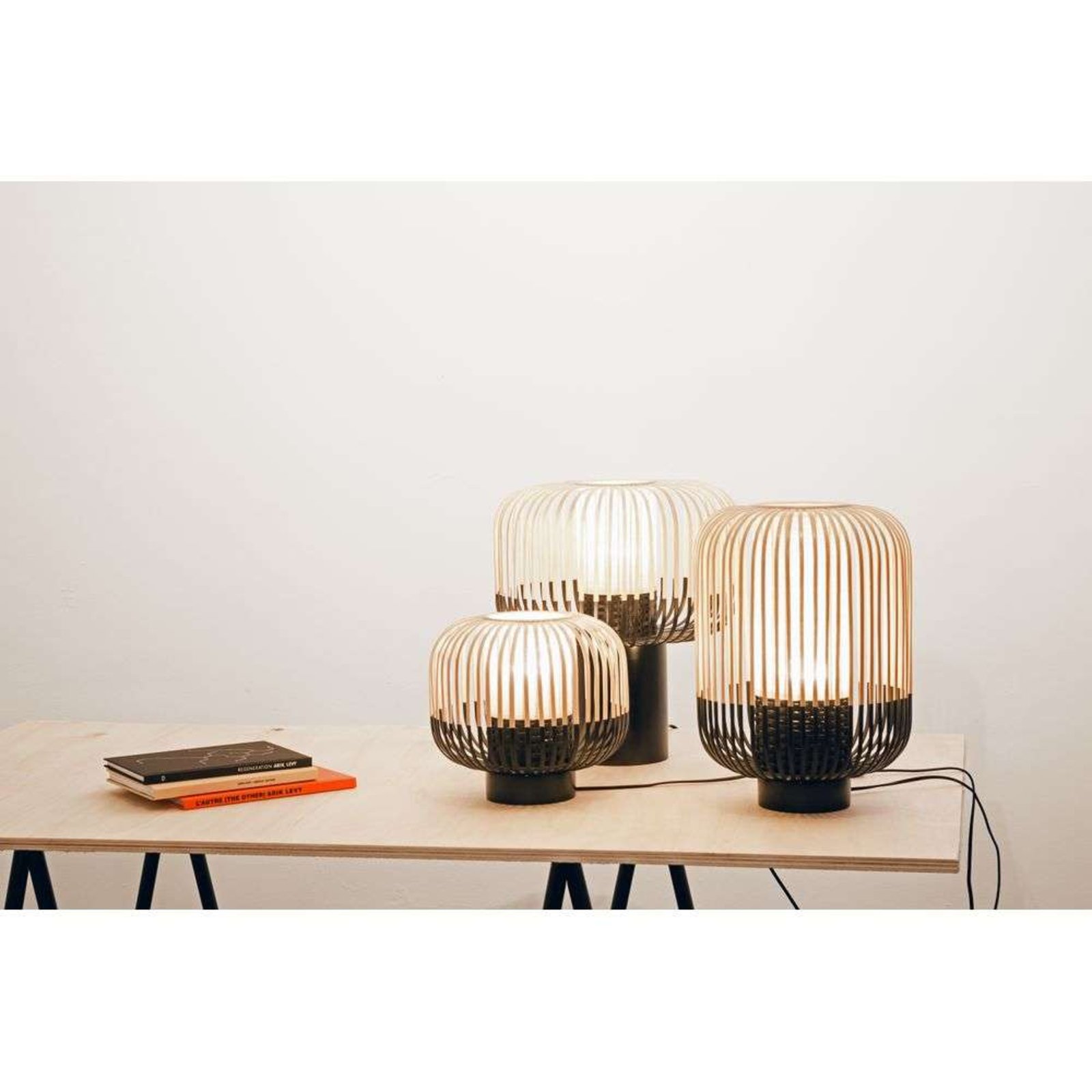 Bamboo Lampă de Masă M Black - Forestier