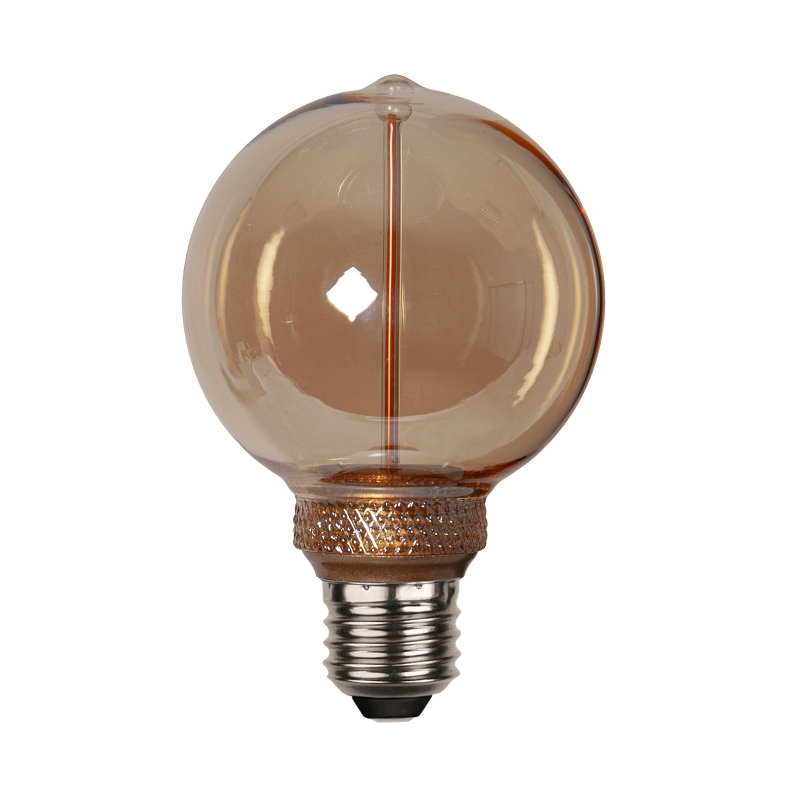 LED bulb DecoLED One G80 E27 2 W amber 1,800K 3-step