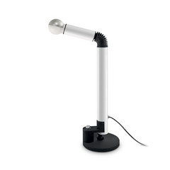 Lámpara de mesa Stilnovo Periscopio, blanca, altura 68 cm, metal