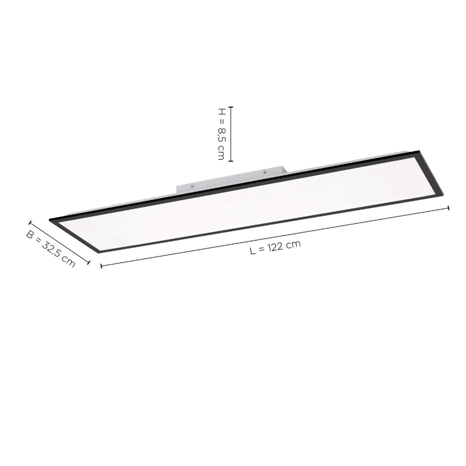 Flat LED-monteringspanel CCT, svart, 119 x 29 cm