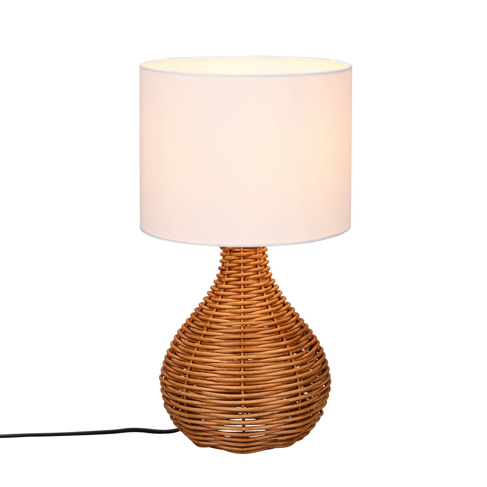 Sprout table lamp rattan and fabric white/natural