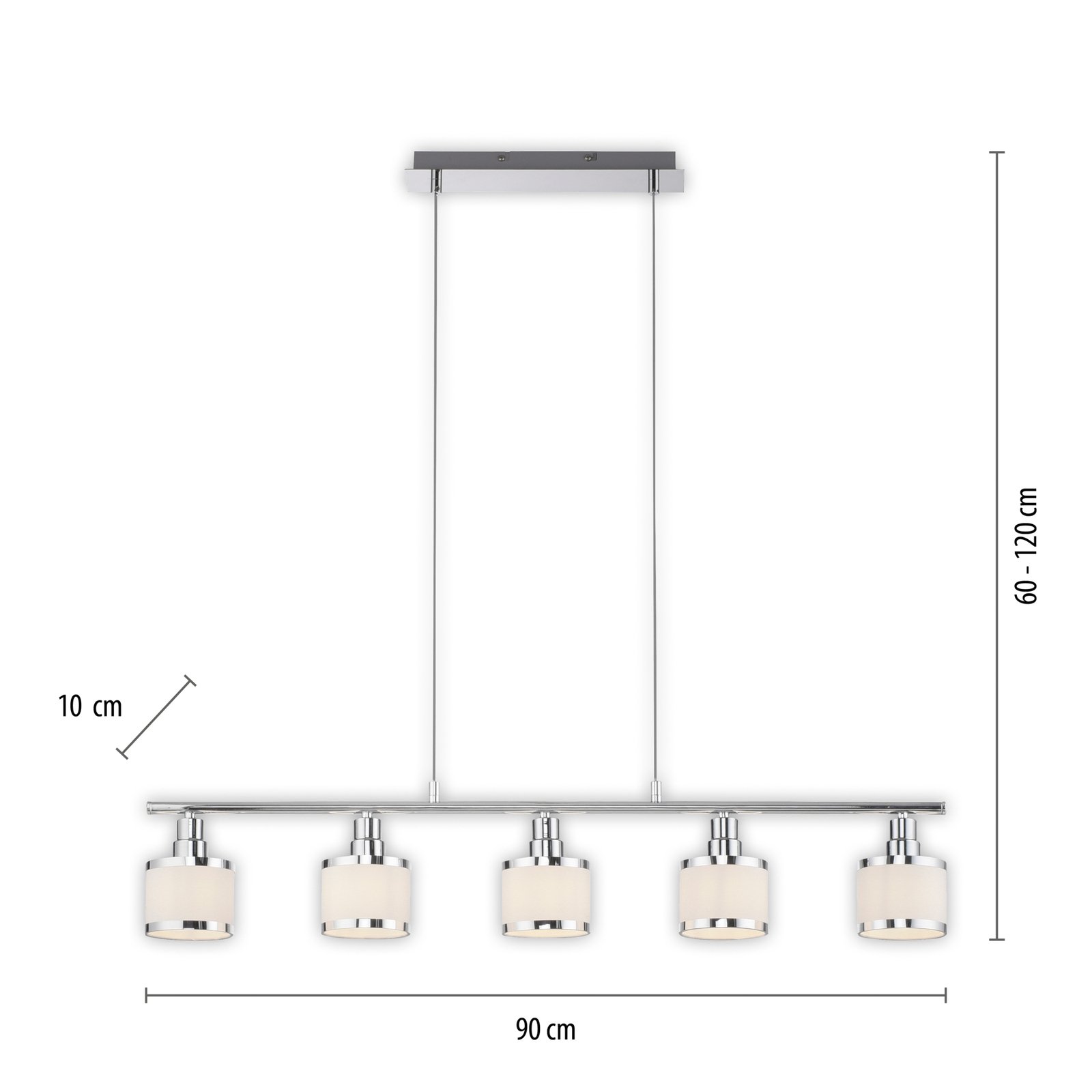 Hanglamp Accor, versie 5-lamps