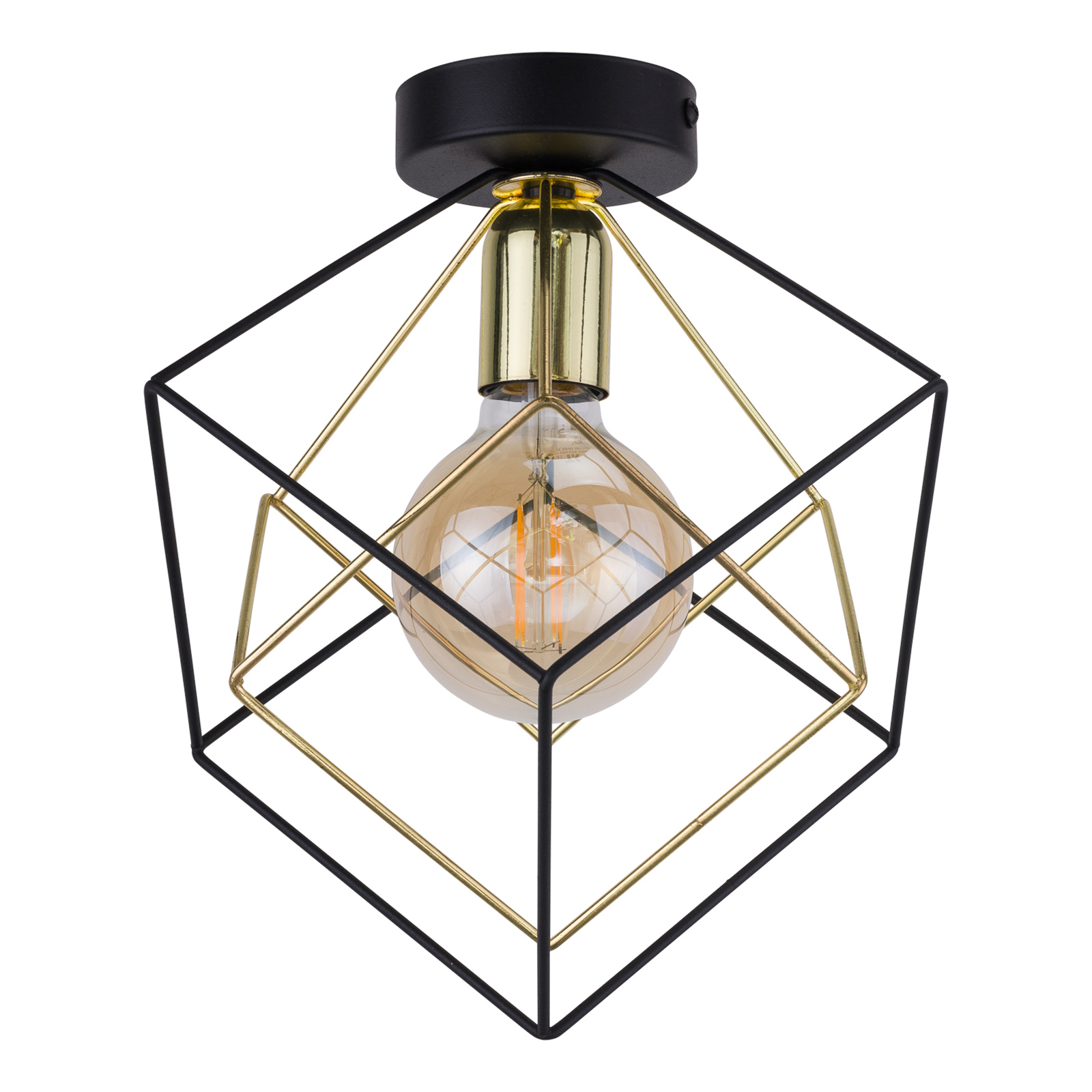 Alambre ceiling light 1-bulb, gold/black