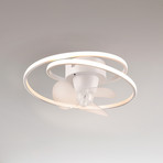 LED-tuuletin Umea, valkoinen, DC, hiljainen, Ø 50 cm, CCT, kaukosäädin