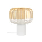 Candeeiro de mesa Bamboo L, branco, altura 40 cm, E27 - Forestier