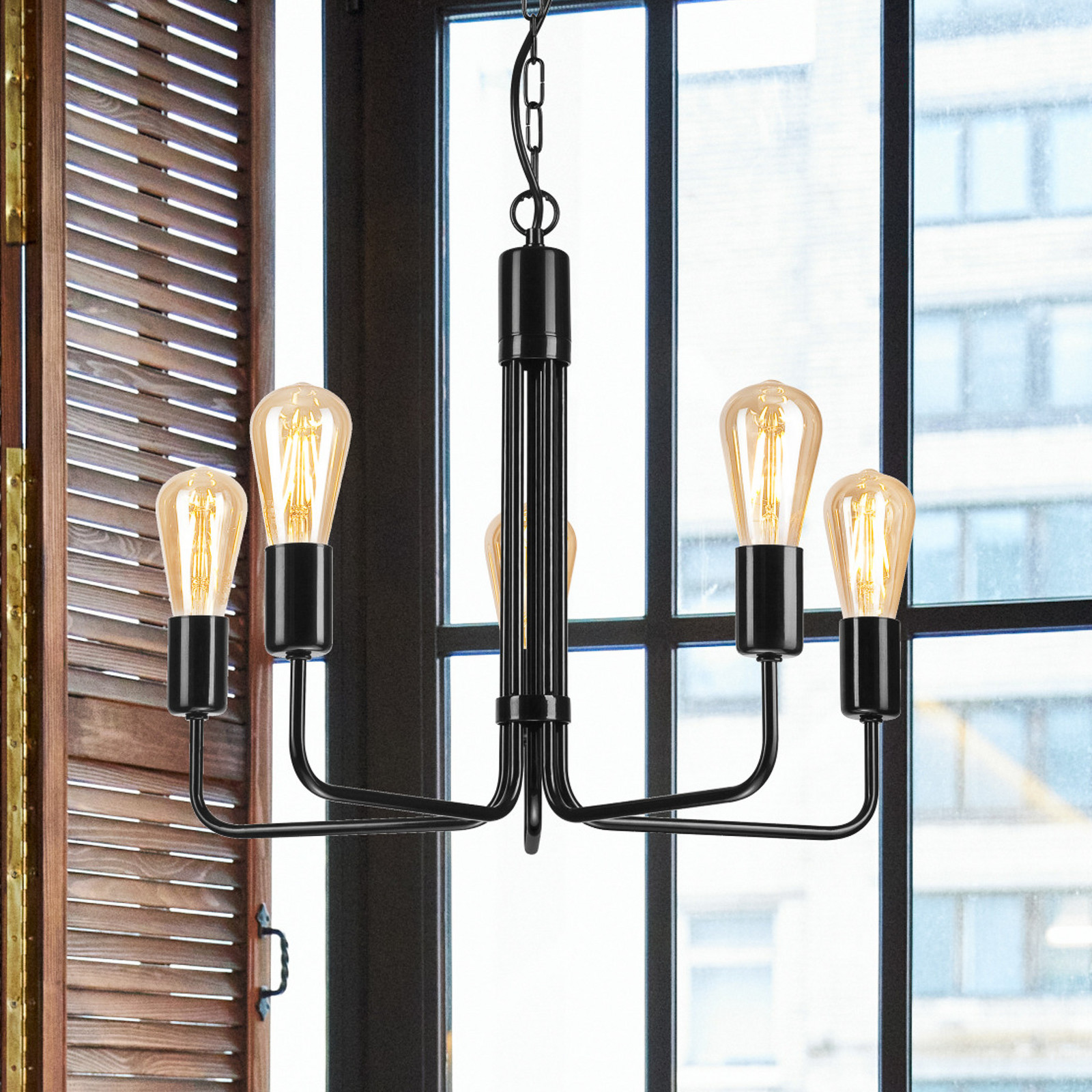 Lamkur Candelabru Malou 5 becuri negru - Camera de zi / sufragerie - Modern - Metal