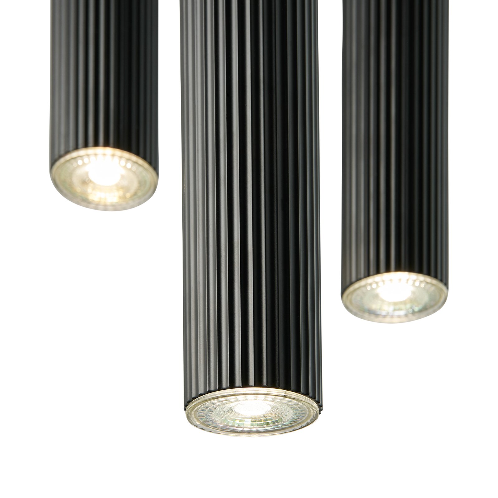 Vico pendant light, 3-bulb, rondel, metal, black