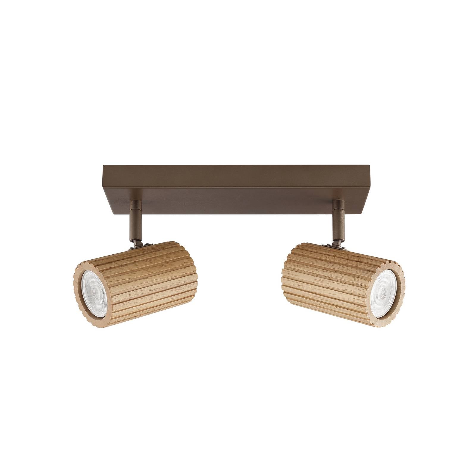 Deckenleuchte Lakewood, Holz, Länge 31 cm, 2-flammig