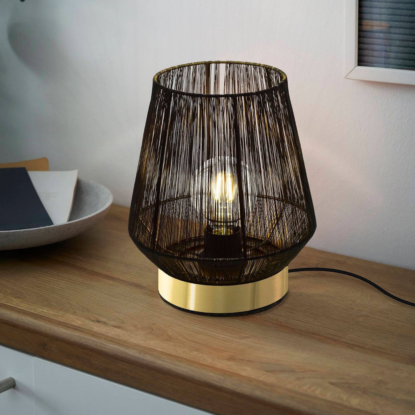 Lampă de masă Escandidos negru/auriu