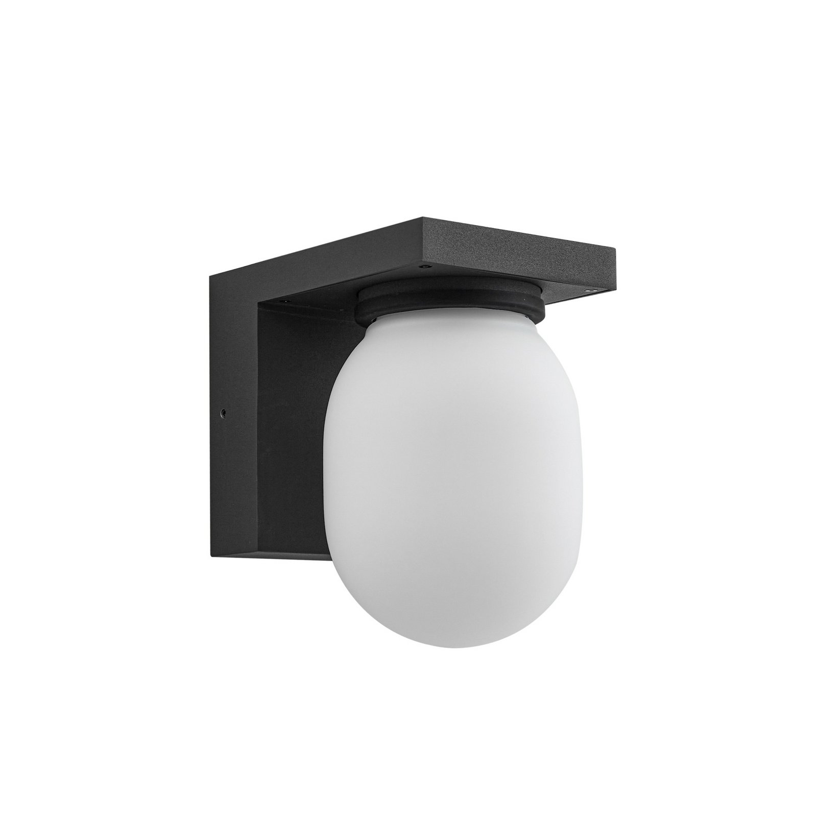 Ovaali buitenwandlamp, IP65, donkergrijs, glas - Lucande