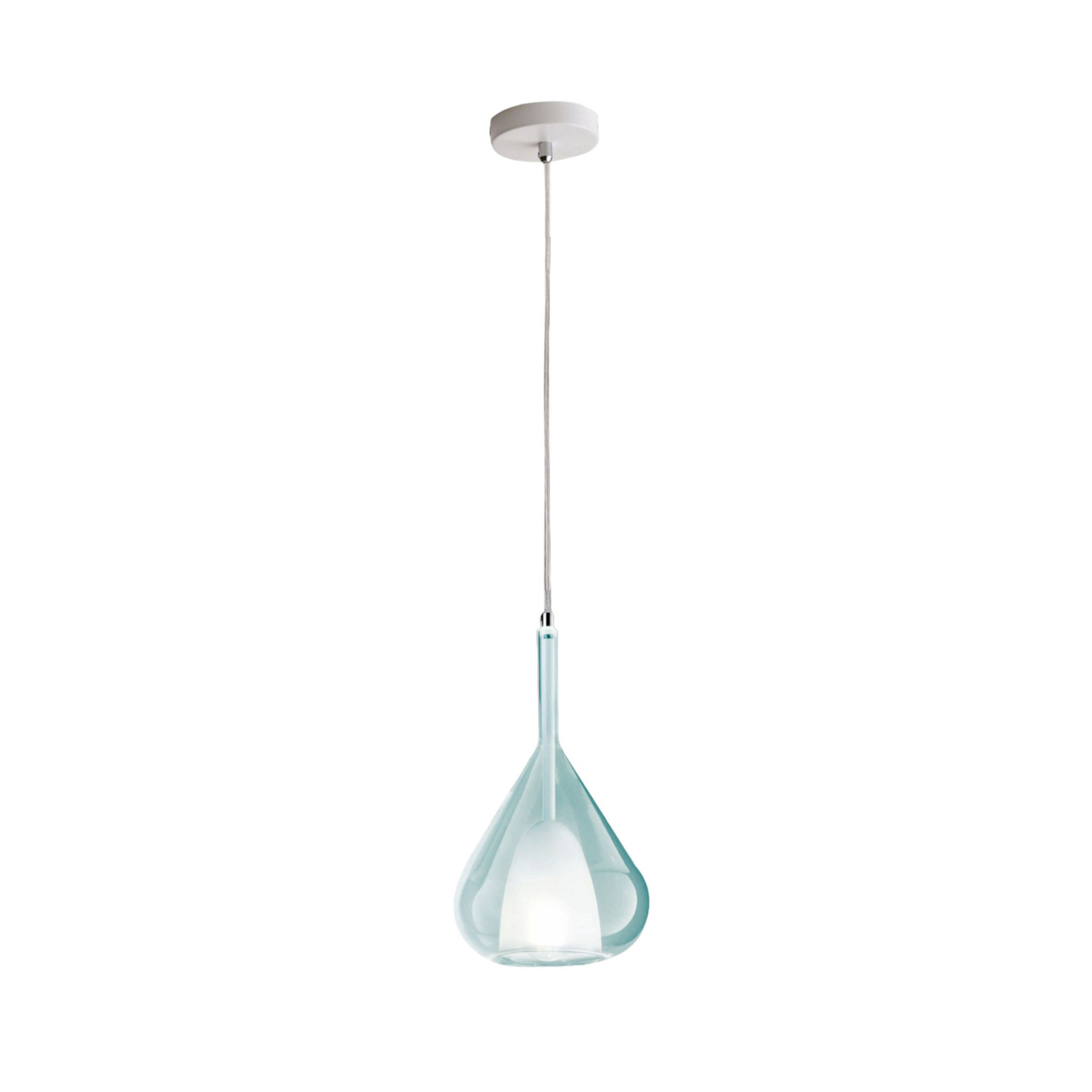 Hængelampe lilla, azurblå, 1 lyskilde, glas