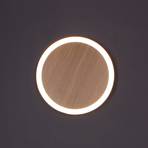 Morton 3-step dimmable wood-effect LED wall light 40 cm