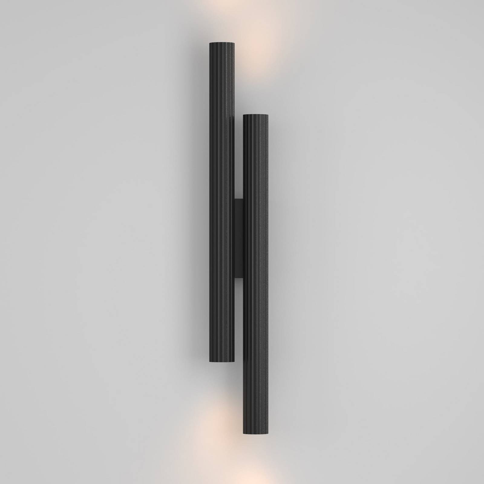 LED-Wandleuchte Calipso, schwarz, Höhe 49 cm, Metall, 4-flg. günstig online kaufen