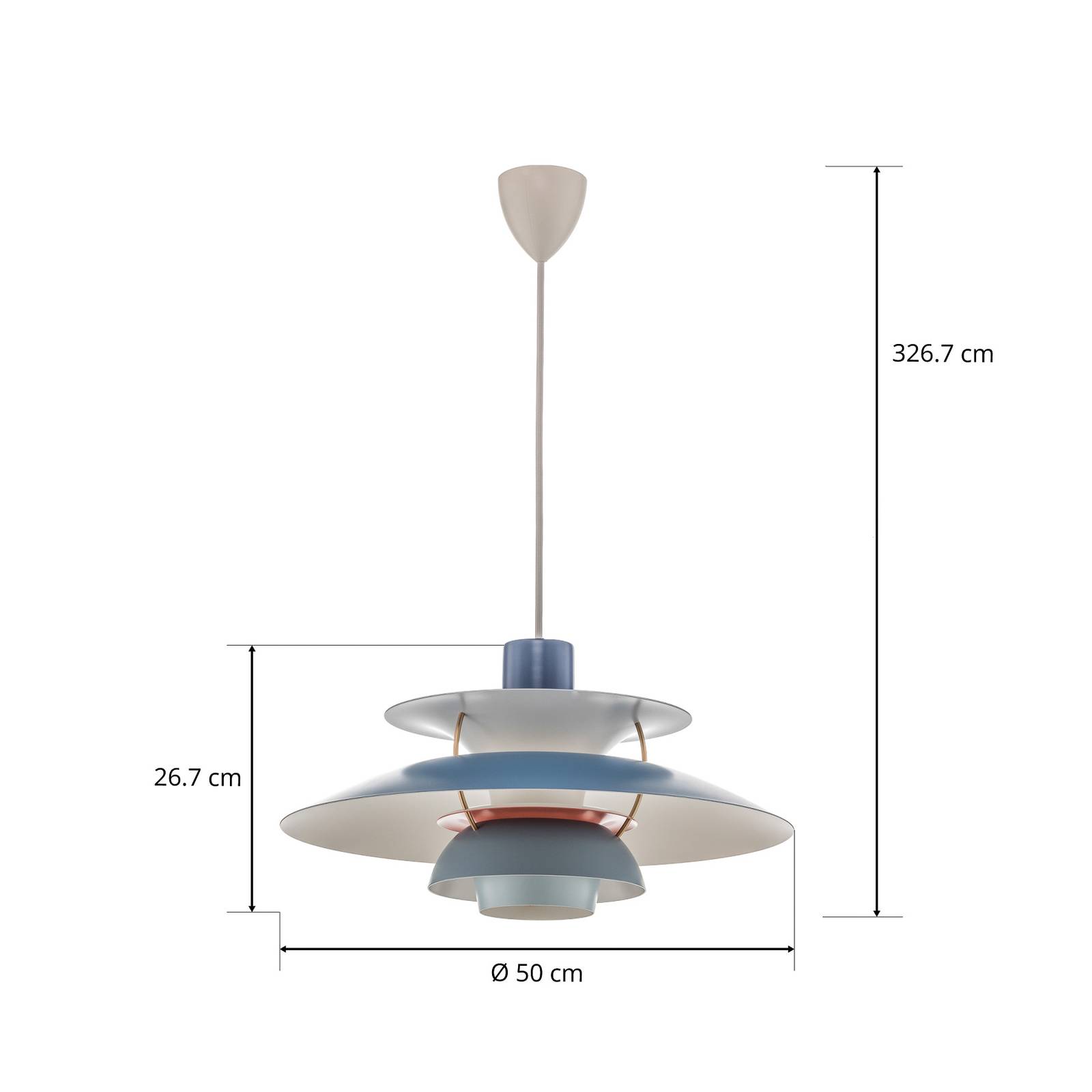 Louis Poulsen PH 5, lampa wisząca, niebieska