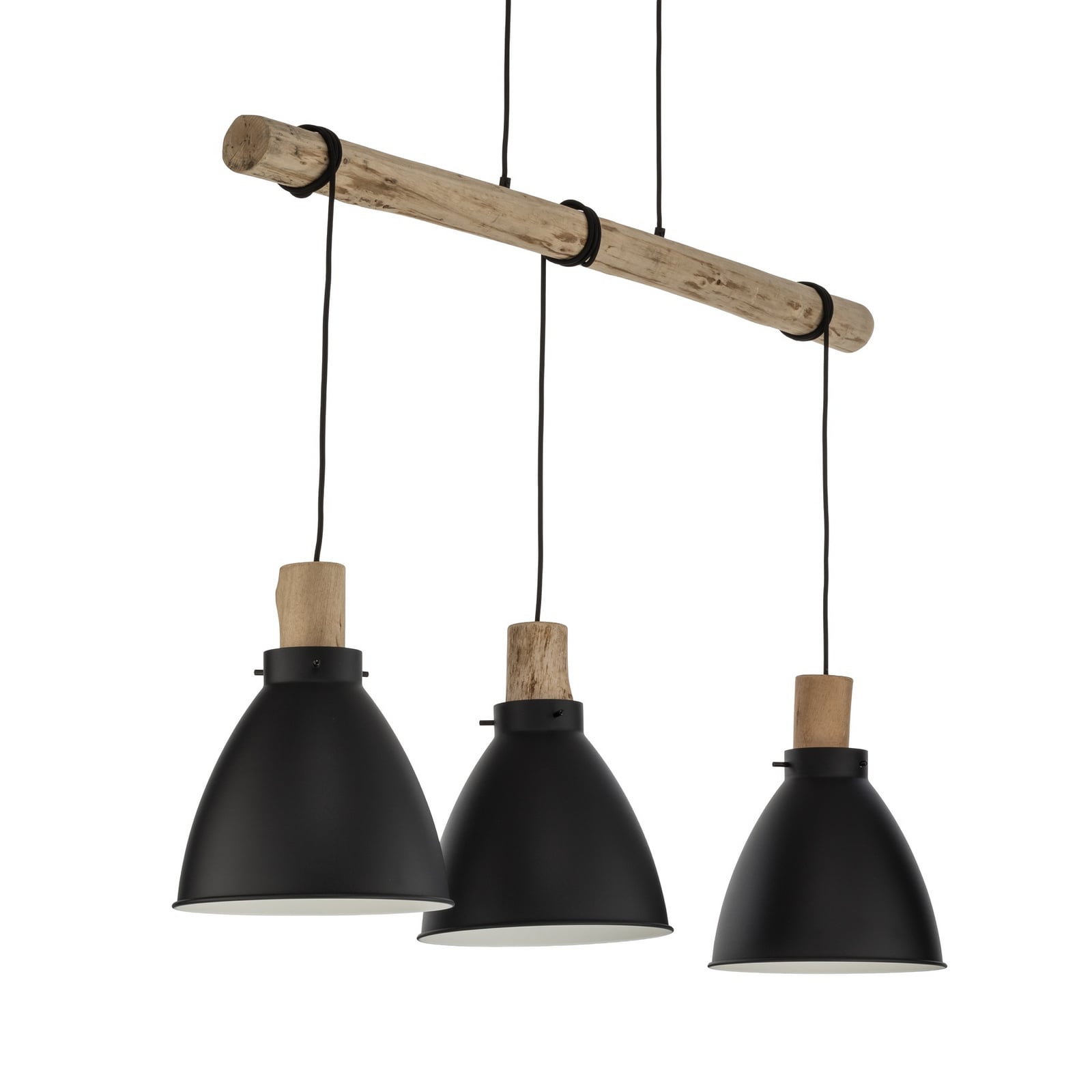 Trebale 3 Pendel Black/Wood - Lindby