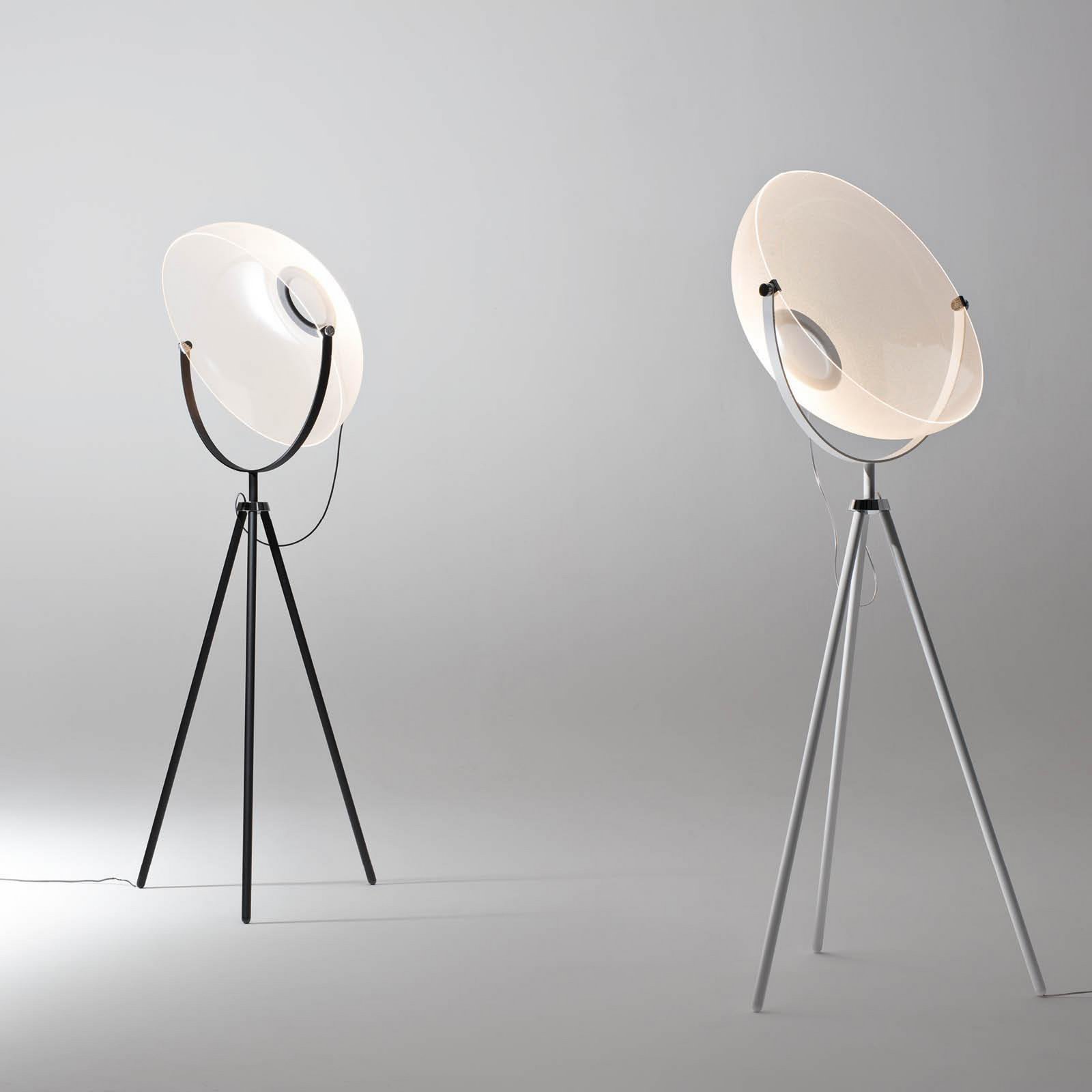 Stilnovo LED-lattiavalaisin Demi Moon, valkoinen, korkeus 196 cm