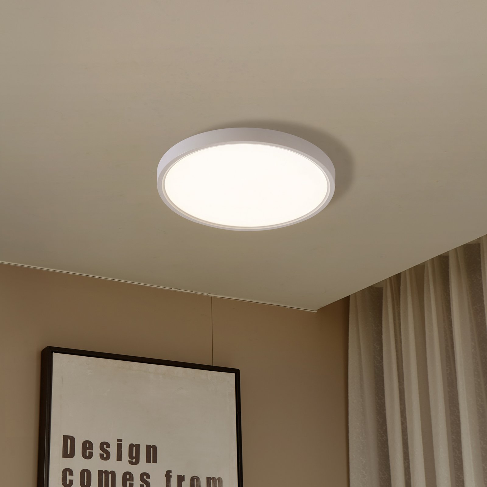 Lindby Smart LED candeeiro de teto LED Deika, Ø 40 cm, branco, Tuya