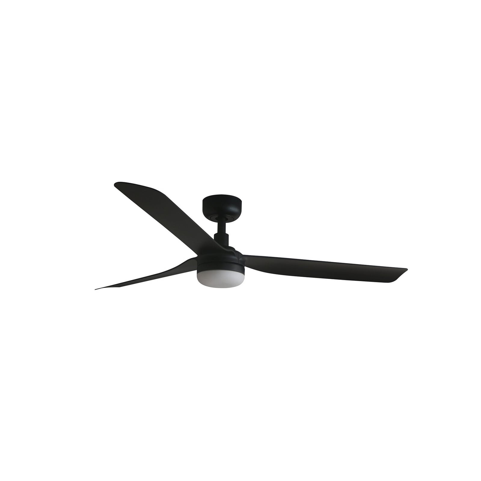 LED stropní ventilátor Punt M, černý, DC, tichý, 130 cm, CCT