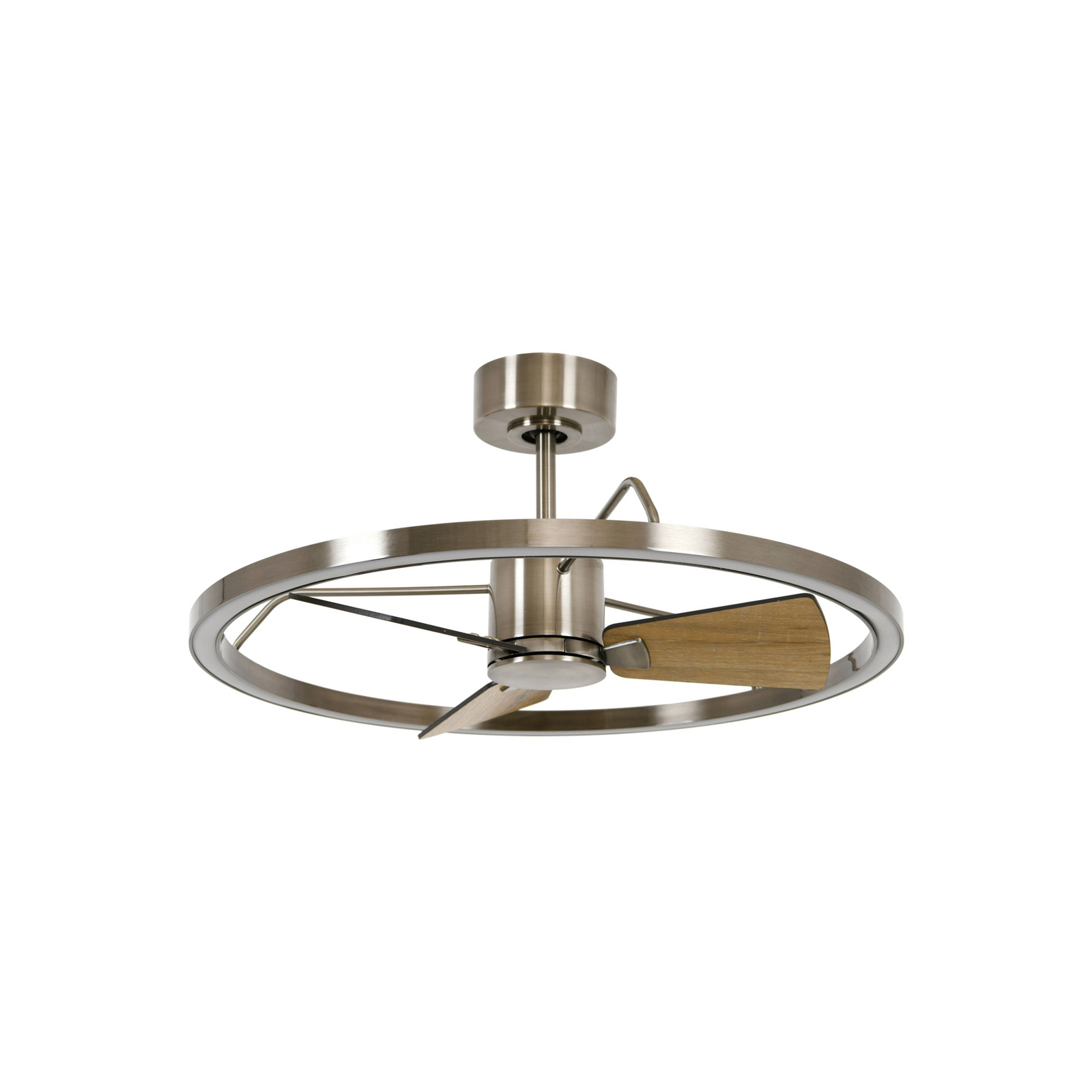 Ventilatore da soffitto LED Beacon Cessna, nichel/rovere, CC, silenzioso