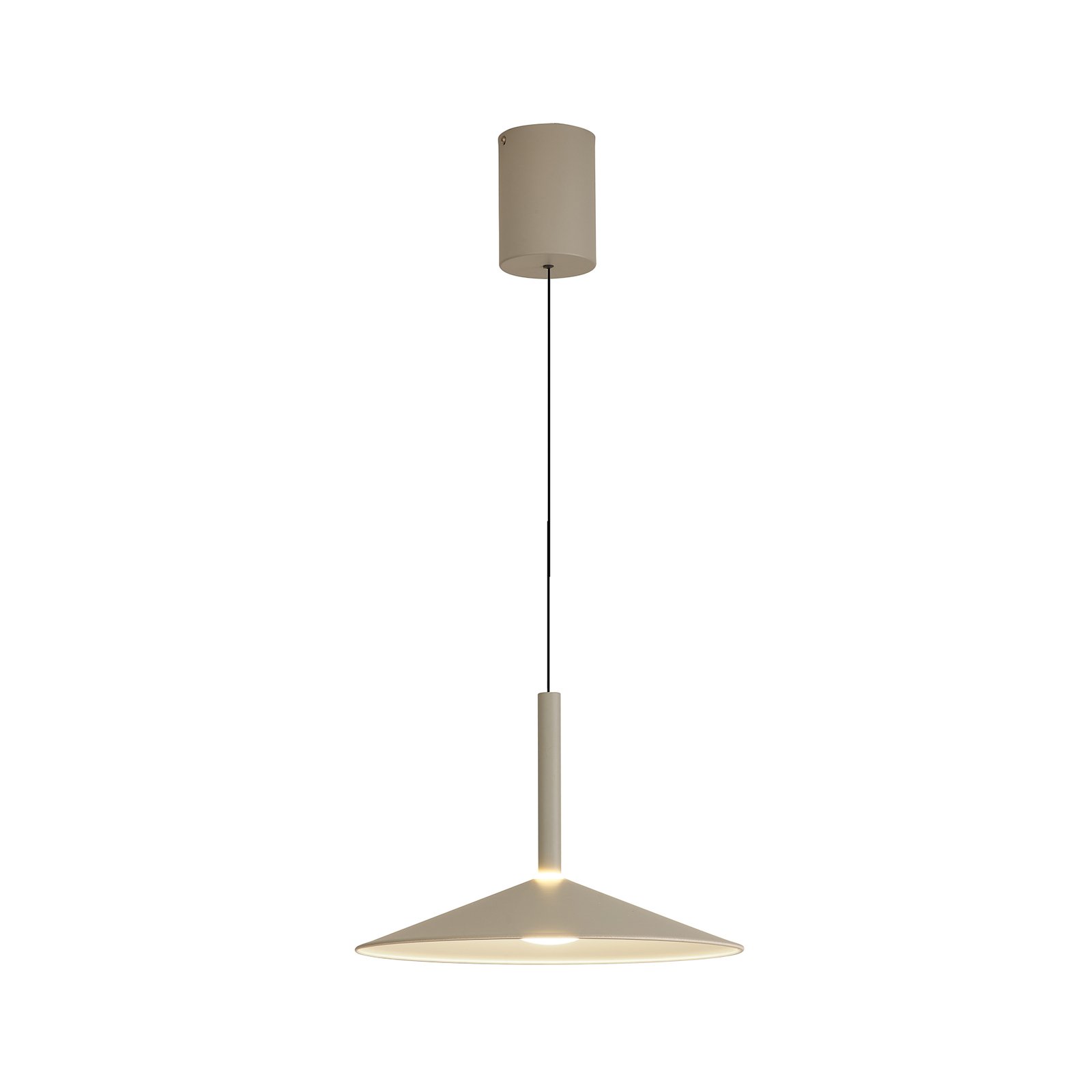 Lámpara colgante Calice LED, gris, Ø 32 cm, regulable en altura