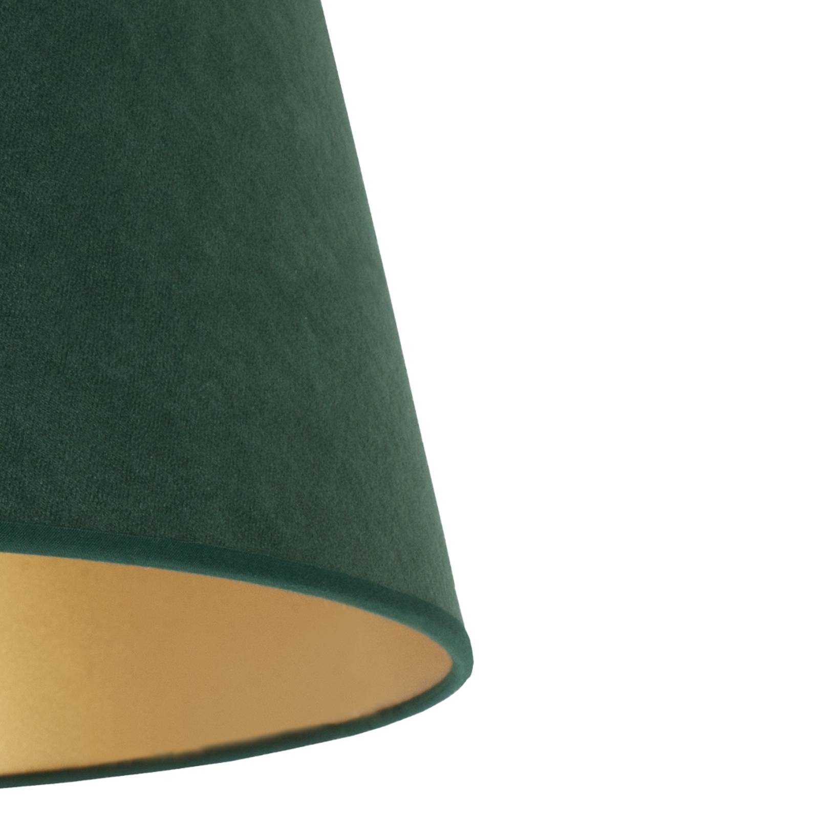 Cone lampeskærm højde 18 cm mørkegrøn/guld
