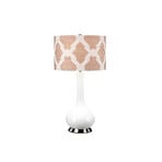 Milo table lamp, nickel-white/pink