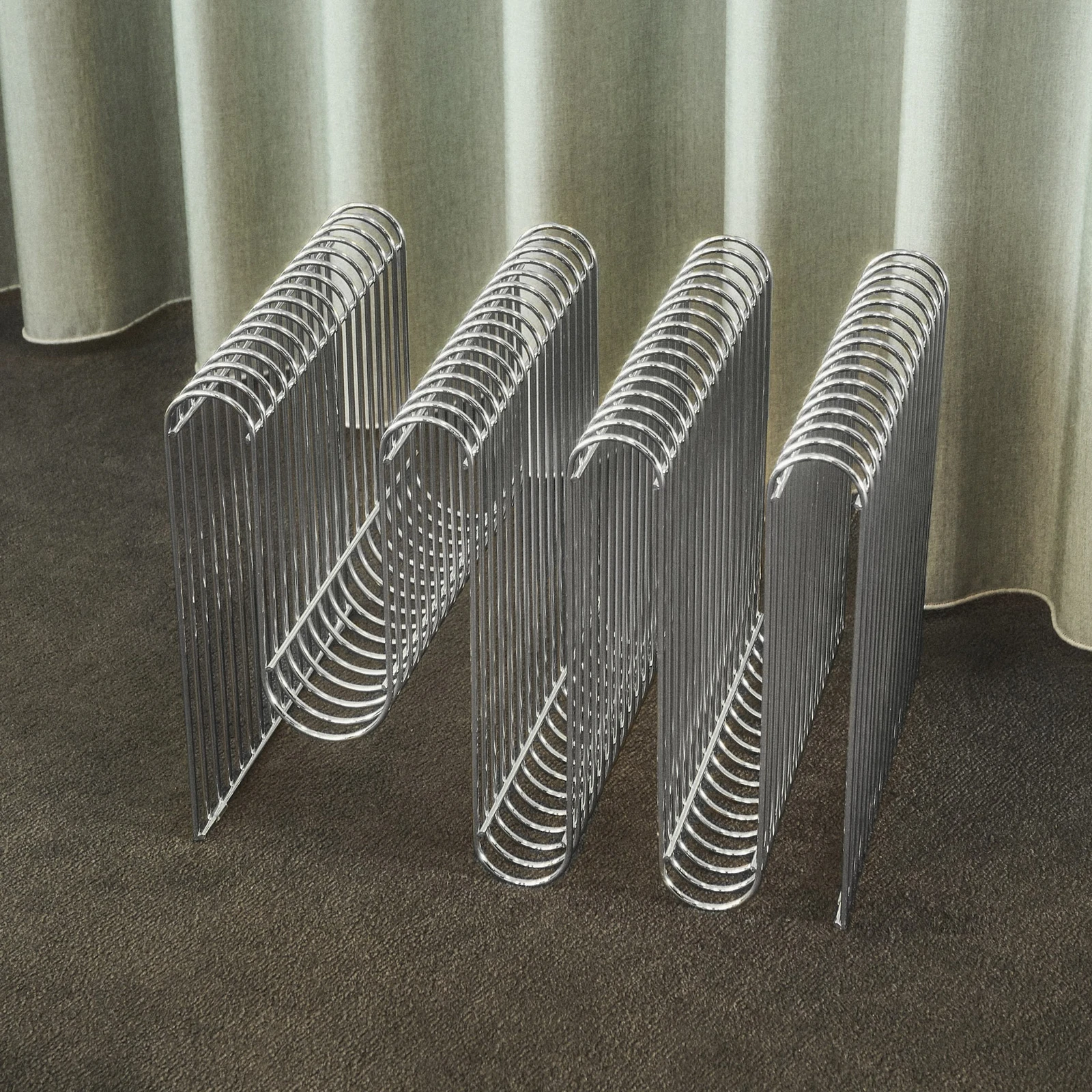 AYTM Curva magazine rack, silver, width 40 cm, steel | Lights.co.uk
