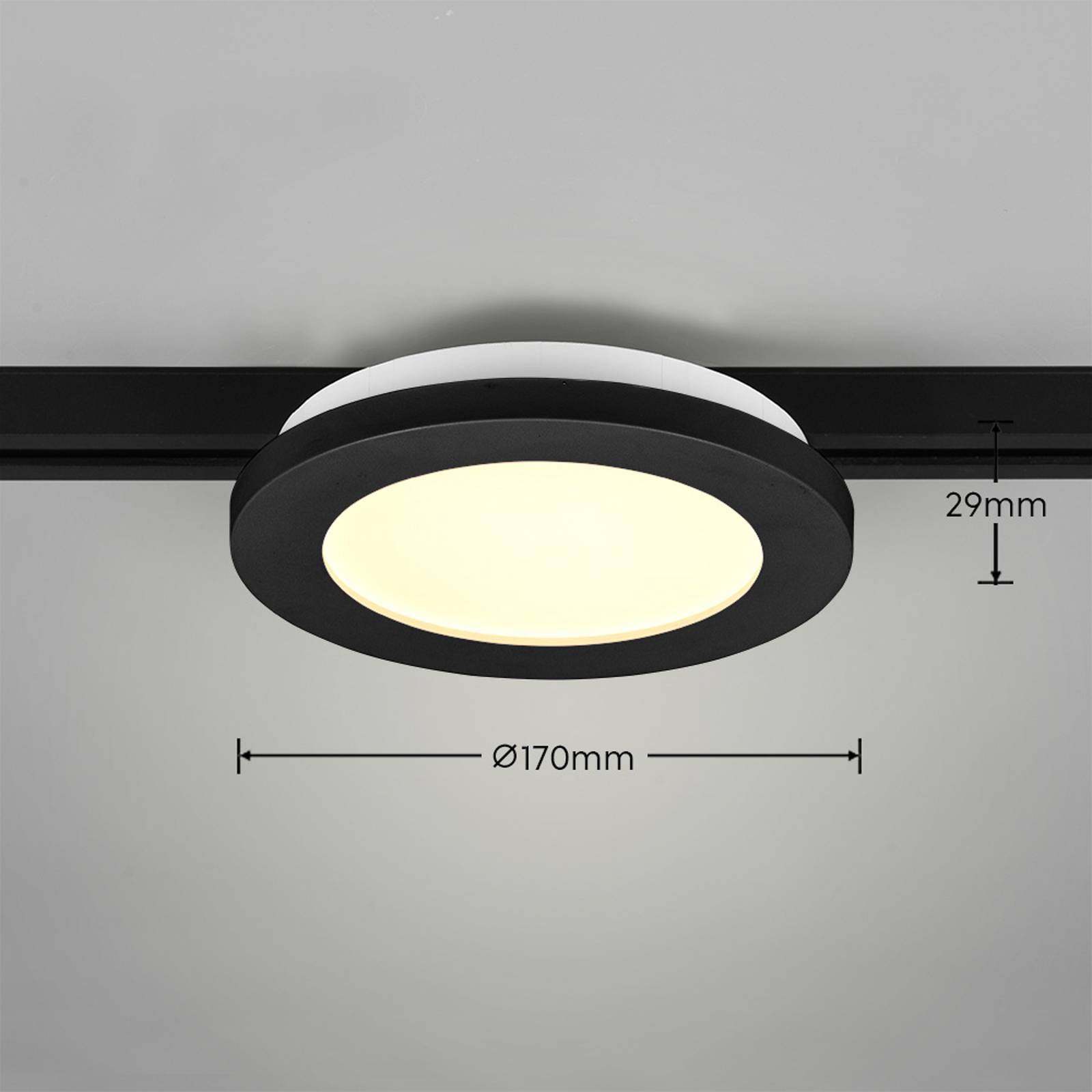 LED-taklampe Camillus DUOline Ø 17 cm svart
